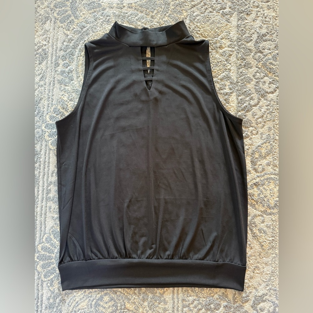 Black Sleeveless Cut Out Tank Top